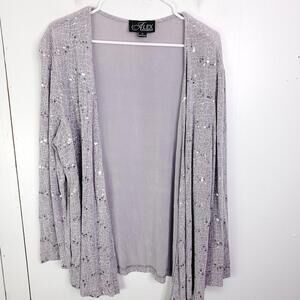 Alex Evenings Jacket Womens XL Mesh Sequin Overlay Lighter Formal Cardigan